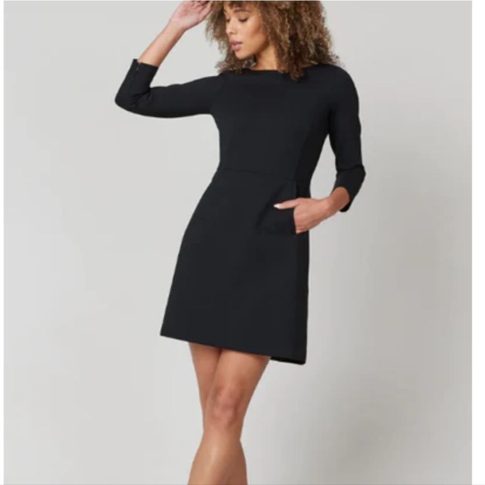Spanx The Perfect A Line Shift Dress With Pockets Tummy Control Shaping Black S